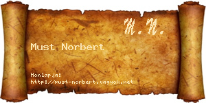 Must Norbert névjegykártya