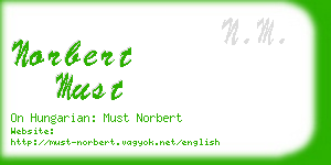 norbert must business card